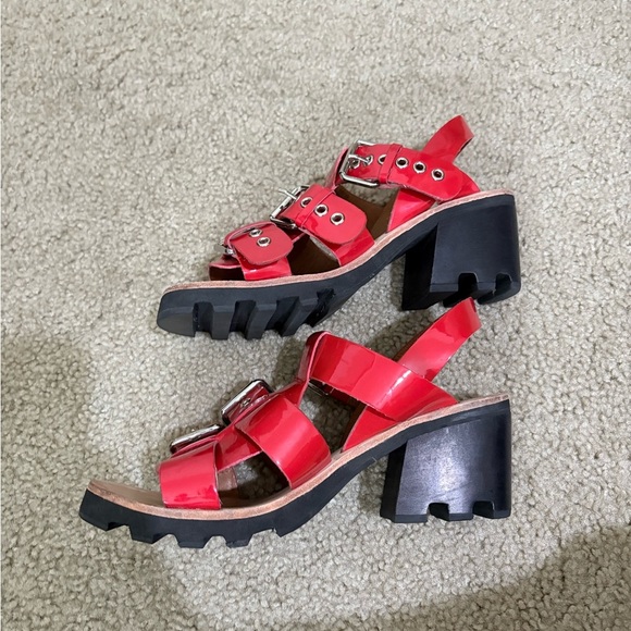 Jeffrey Campbell Red Riveter Lugged Buckle Sandal 6 - Picture 8 of 11